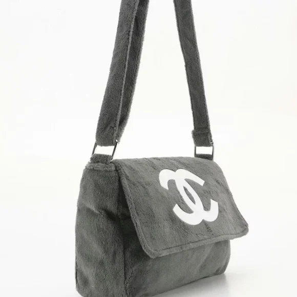 Chanel Makeup Precision Promotional Front Flap Crossbody Bag in Fuzzy Gray